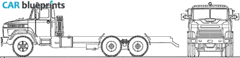 2007 KrAZ 65053 6x4 Truck blueprint